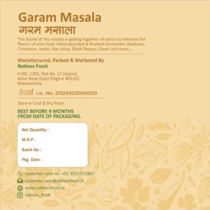 Garam Masala Label